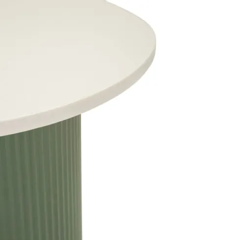 Tavolino da Caffè 45 cm Metallo Piano MDF Marmo Sintetico Verde Bianco