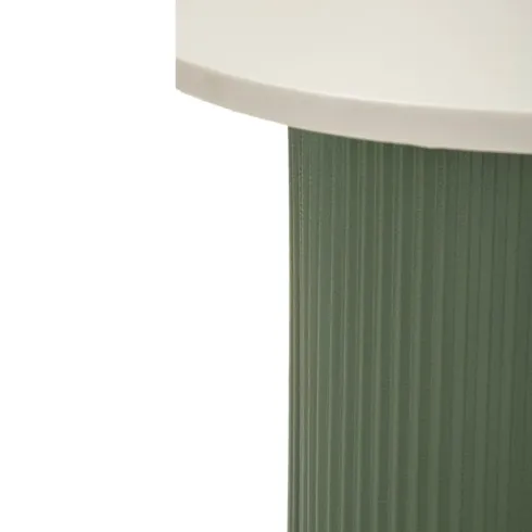 Tavolino da Caffè 45 cm Metallo Piano MDF Marmo Sintetico Verde Bianco