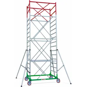 Trabattello Ponteggio Professionale h680 cm con Piano Parapetto Aste