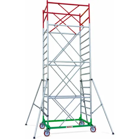Trabattello Ponteggio Professionale h680 cm con Piano Parapetto Aste
