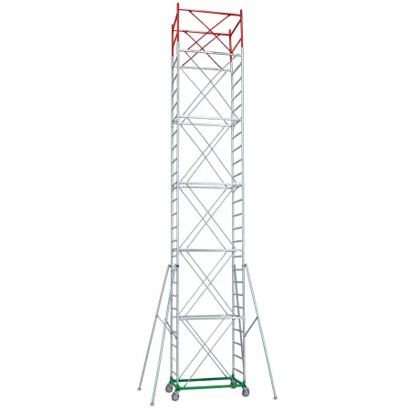 Trabattello Ponteggio Professionale h980 cm con Piano Parapetto Aste