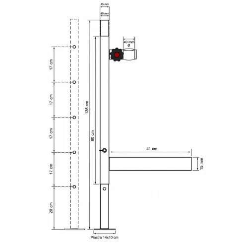 Zoppo Regolabile per Sbalzi 80 cm Trabattelli Ponteggi Professionali