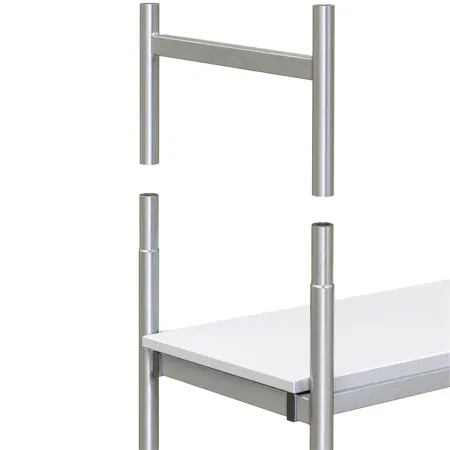 Trabattello in Acciaio 62x144x142 cm con Ruote Pedana in Legno
