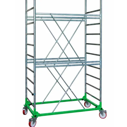 Trabattello Ponteggio Lavoro 470 cm Professionale con Piano Parapetto