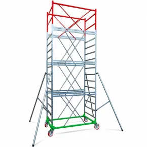 Trabattello Ponteggio Lavoro 590 cm Professionale con Piano Parapetto