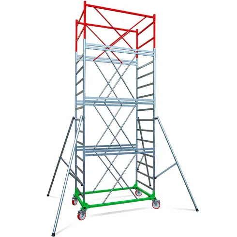 Trabattello Ponteggio Lavoro 590 cm Professionale con Piano Parapetto