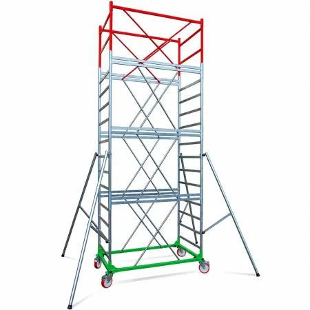 Trabattello Ponteggio Lavoro 590 cm Professionale con Piano Parapetto