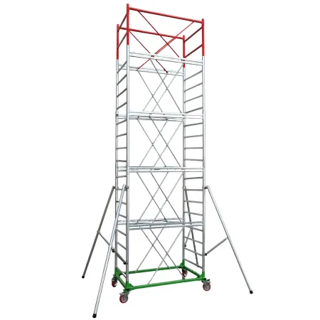 Trabattello Ponteggio Lavoro 710 cm Professionale con Piano Parapetto