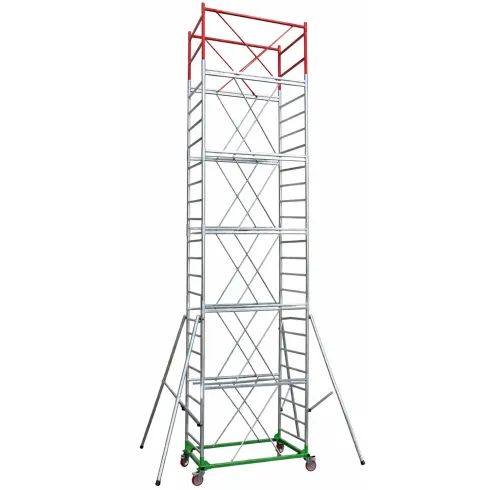 Trabattello Ponteggio Lavoro 830 cm Professionale con Piano Parapetto