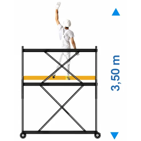 Trabattello Ponteggio Professionale con Botola Parapetto Lavoro 350 cm