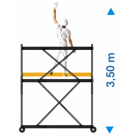 Trabattello Ponteggio Professionale con Botola Parapetto Lavoro 350 cm