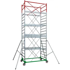 Trabattello Ponteggio Professionale con Botola Parapetto Aste h710 cm