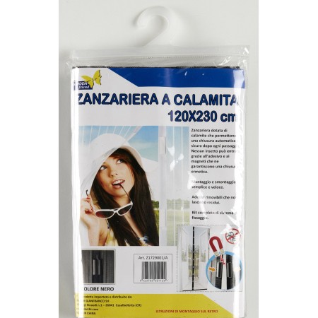Zanzariera Magnetica con Chiusura Calamita Tenda Bianca Nera per Porta Finestra