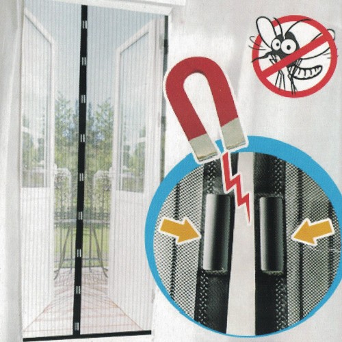 Zanzariera Magnetica con Chiusura Calamita Tenda Bianca Nera per Porta Finestra