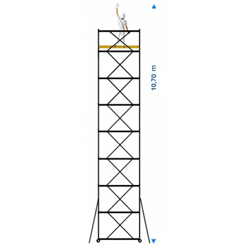 Trabattello Ponteggio Professionale con Botola Parapetto Aste h1070 cm