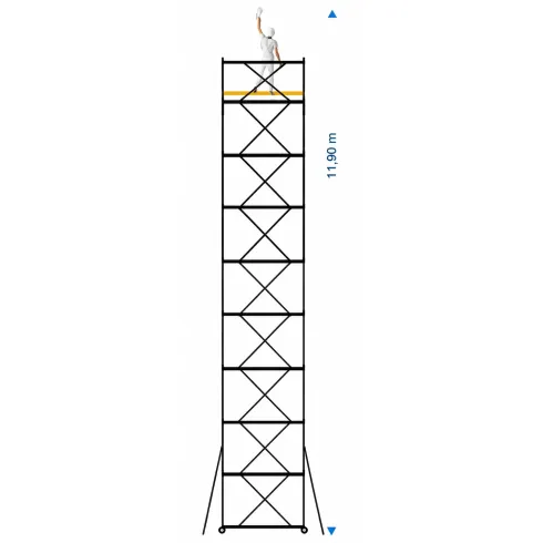 Trabattello Ponteggio Professionale con Botola Parapetto Aste h1190 cm