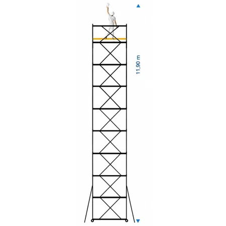 Trabattello Ponteggio Professionale con Botola Parapetto Aste h1190 cm