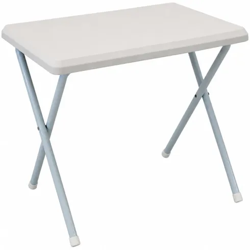 Tavolino Pieghevole Bianco in PVC Acciaio da Esterno 52x37x47 cm