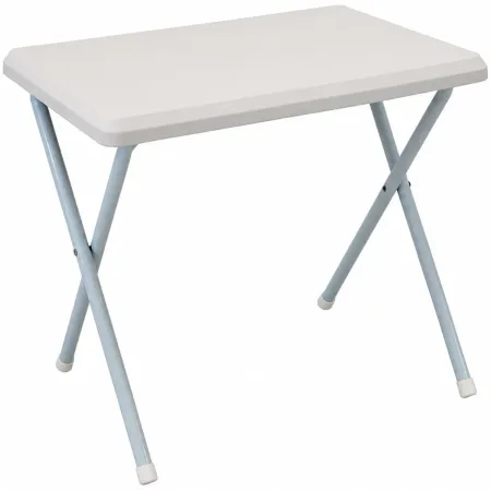 Tavolino Pieghevole Bianco in PVC Acciaio da Esterno 52x37x47 cm