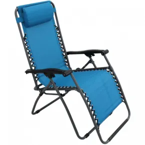 Sedia Sdraio Pieghevole in Textilene Blu da Spiaggia Giardino Balcone