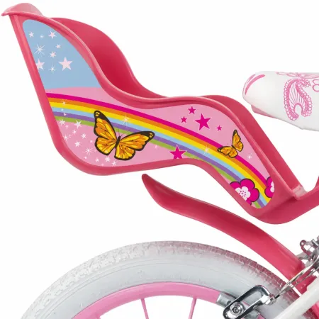 Bicicletta per Bambini 14" Rosa Unicorno Rotelle Removibili Cestino