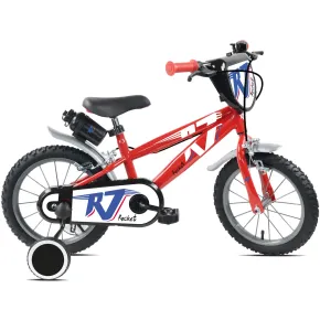 Bicicletta per Bambini 16" Rosso Rocket Rotelle Borraccia Trombetta