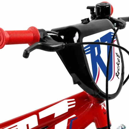 Bicicletta per Bambini 16" Rosso Rocket Rotelle Borraccia Trombetta