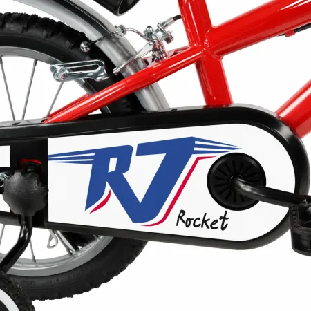 Bicicletta per Bambini 16" Rosso Rocket Rotelle Borraccia Trombetta