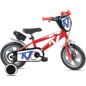 Bicicletta per Bambini 12" Rosso Rocket Rotelle Borraccia Trombetta
