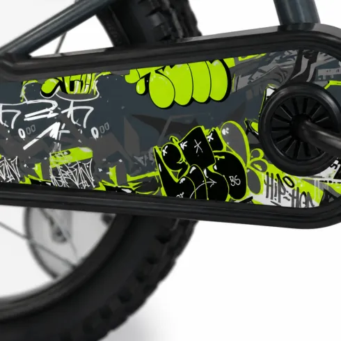 Bicicletta per Bambini 16" Verde BMX con Rotelle e Freni Caliper