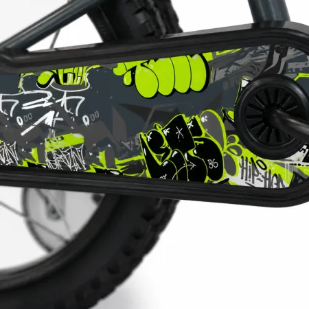 Bicicletta per Bambini 16" Verde BMX con Rotelle e Freni Caliper
