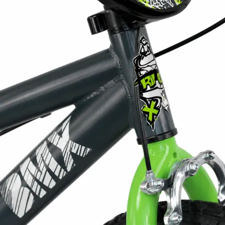 Bicicletta per Bambini 16" Verde BMX con Rotelle e Freni Caliper