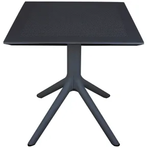 Tavolo da Giardino Quadrato 80x80x75 cm Antracite in Polipropilene 2