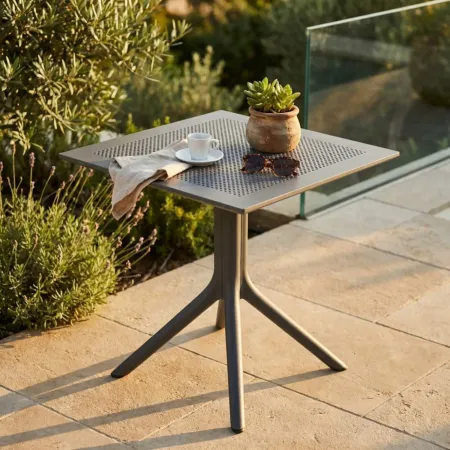 Tavolo da Giardino Quadrato 80x80x75 cm Antracite in Polipropilene