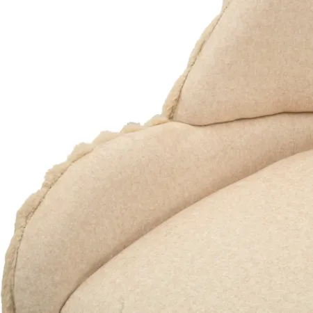 Set 2 Sedie da Pranzo Imbottite in Tessuto Crema Seduta 45 cm