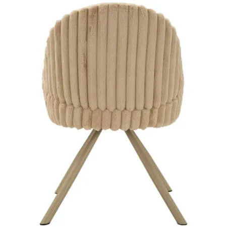 Set 2 Sedie da Pranzo Imbottite in Tessuto Crema Seduta 45 cm