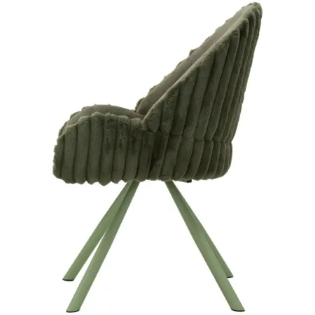Set 2 Sedie da Pranzo Imbottite in Tessuto Verde Seduta 45 cm