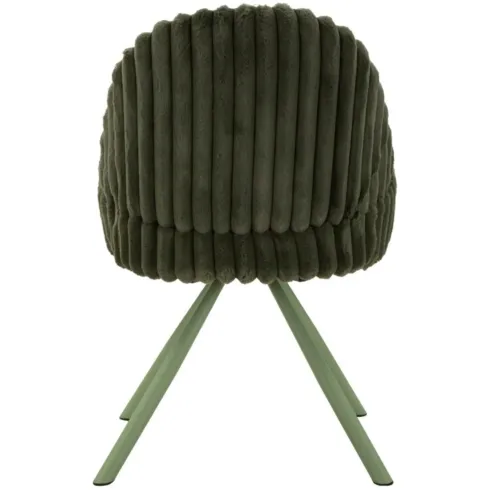 Set 2 Sedie da Pranzo Imbottite in Tessuto Verde Seduta 45 cm