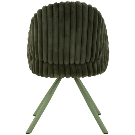 Set 2 Sedie da Pranzo Imbottite in Tessuto Verde Seduta 45 cm
