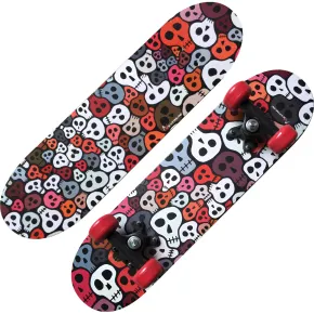 Skateboard 60x15 Scheletri Multistrato Acero 9 Strati Ruote Rosse PVC