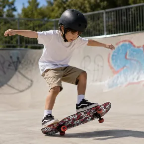Skateboard 60x15 Scheletri Multistrato Acero 9 Strati Ruote Rosse PVC 2