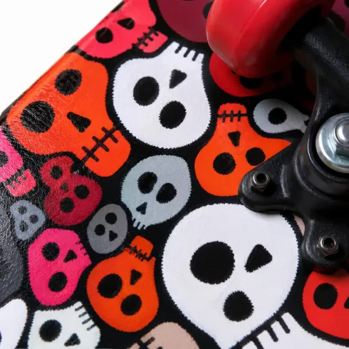 Skateboard 60x15 Scheletri Multistrato Acero 9 Strati Ruote Rosse PVC