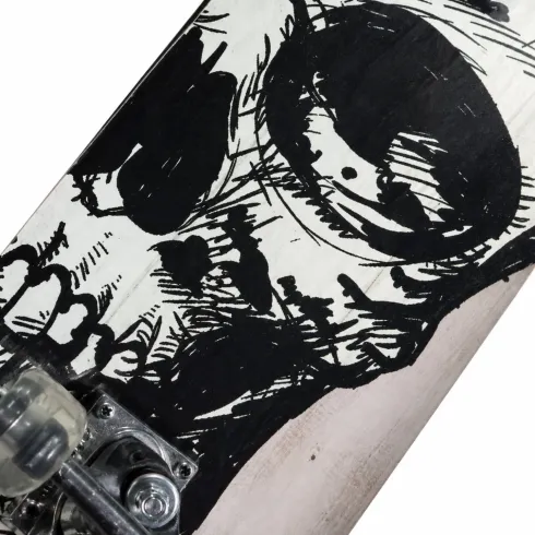 Skateboard 79x20 Scheletro Bianco Acero 9 Strati Truck Alluminio ABEC5