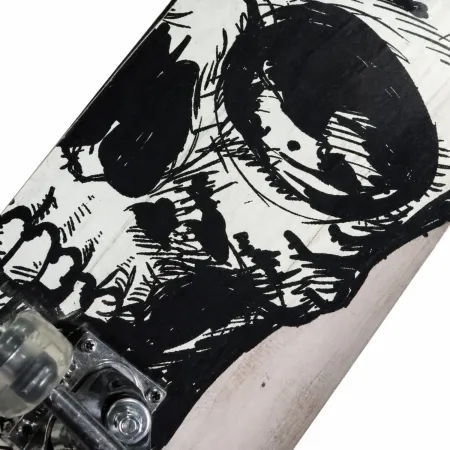 Skateboard 79x20 Scheletro Bianco Acero 9 Strati Truck Alluminio ABEC5