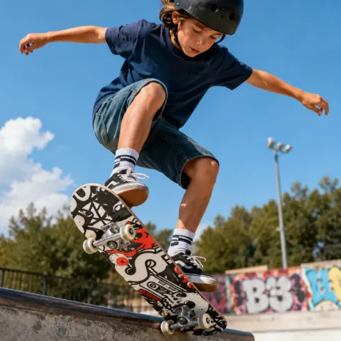 Skateboard 79x20 Acero 7 Strati con Cuscinetti ABEC7 Street Hip Hop