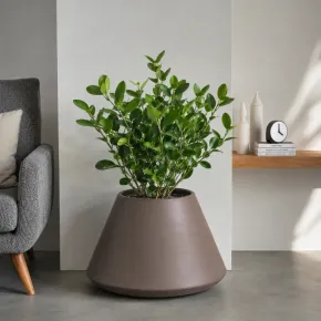 Vaso in Resina Tortora Rotazionale 60x35 cm Resistente Raggi UV 2