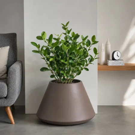 Vaso in Resina Tortora Rotazionale 60x35 cm Resistente Raggi UV