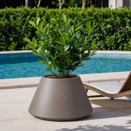Vaso in Resina Tortora Rotazionale 60x35 cm Resistente Raggi UV
