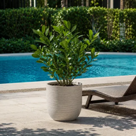 Vaso in Resina Bianco 35x34 Resistente Raggi UV Materiale Riciclabile