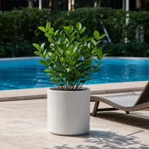Vaso in Resina Bianco 36x35 Resistente Raggi UV Materiale Riciclabile 2